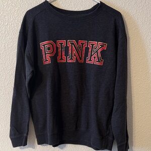 PINK Victoria's Secret Black and Red Logo Sweater